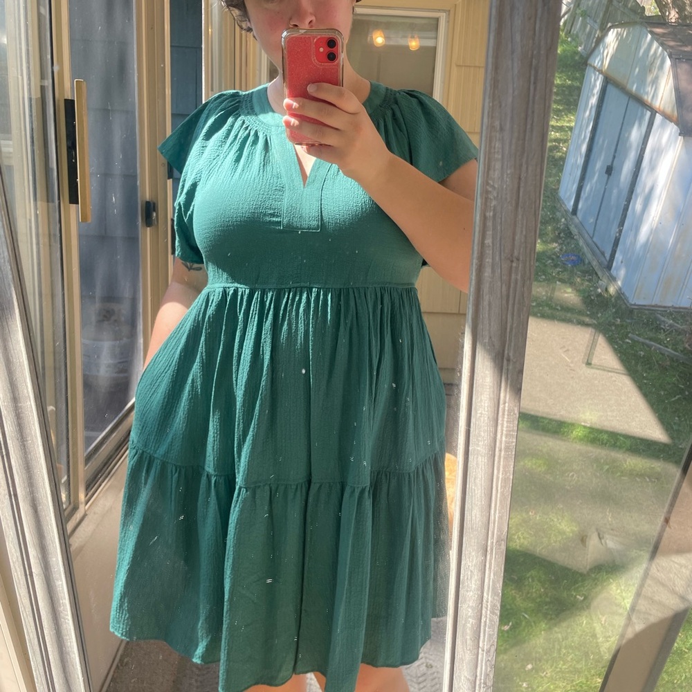 Calvin Klein flutter sleeve dress